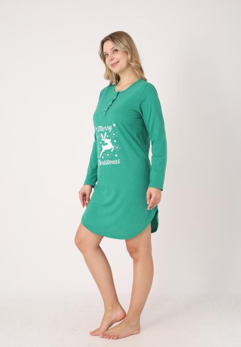 Camasa de noapte Craciun,Imprimeu Ren,En-gros